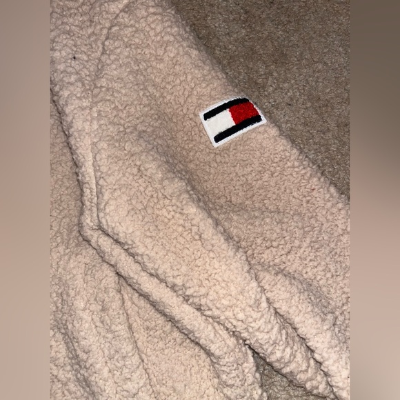 Tommy Hilfiger White Varsity Sherpa Bomber Jacket size S - Picture 4 of 4